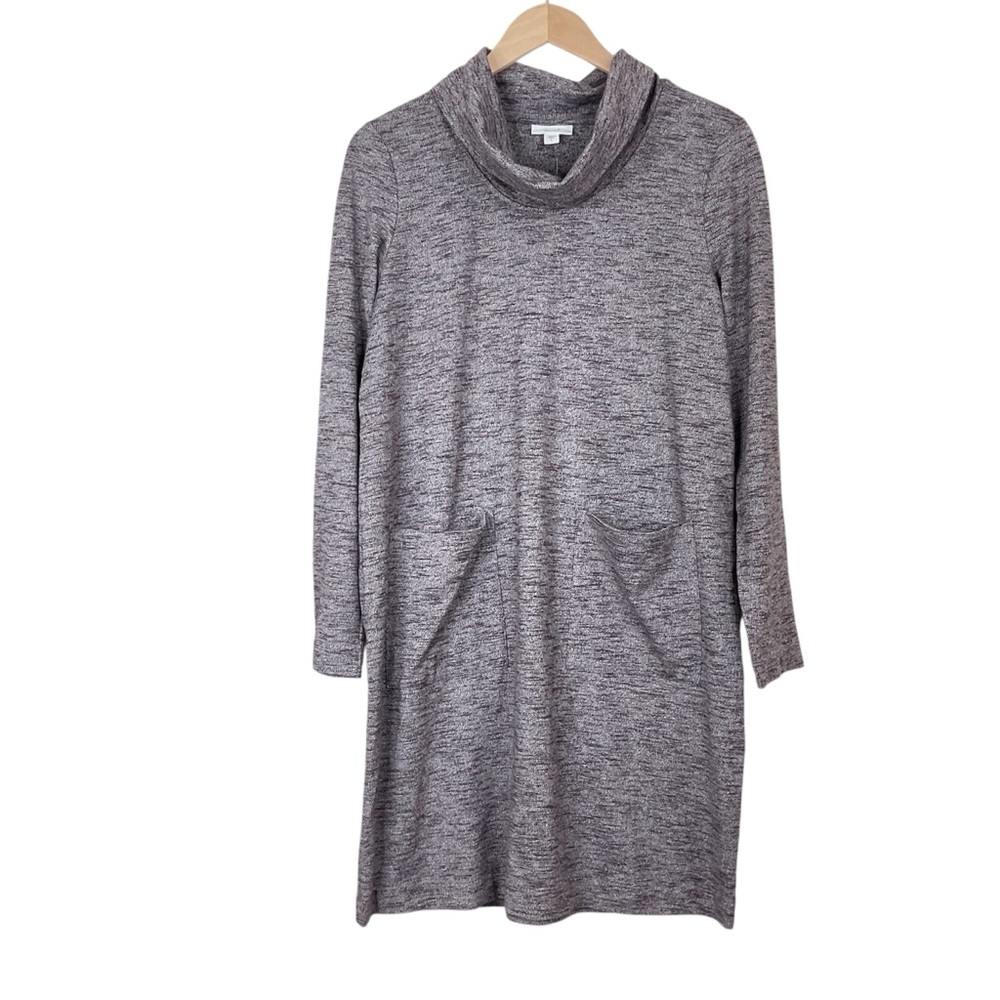 J. Jill Purple Cowl Neck Long Sleeve Dress Pockets Size Small